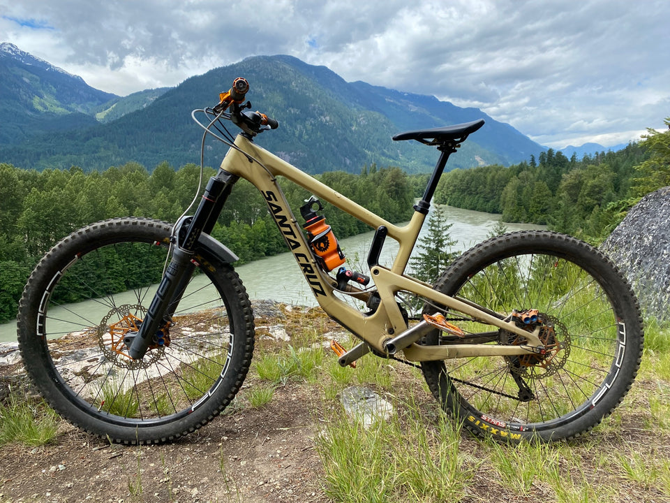 Santa Cruz Nomad Enduro bike with steep seat angle